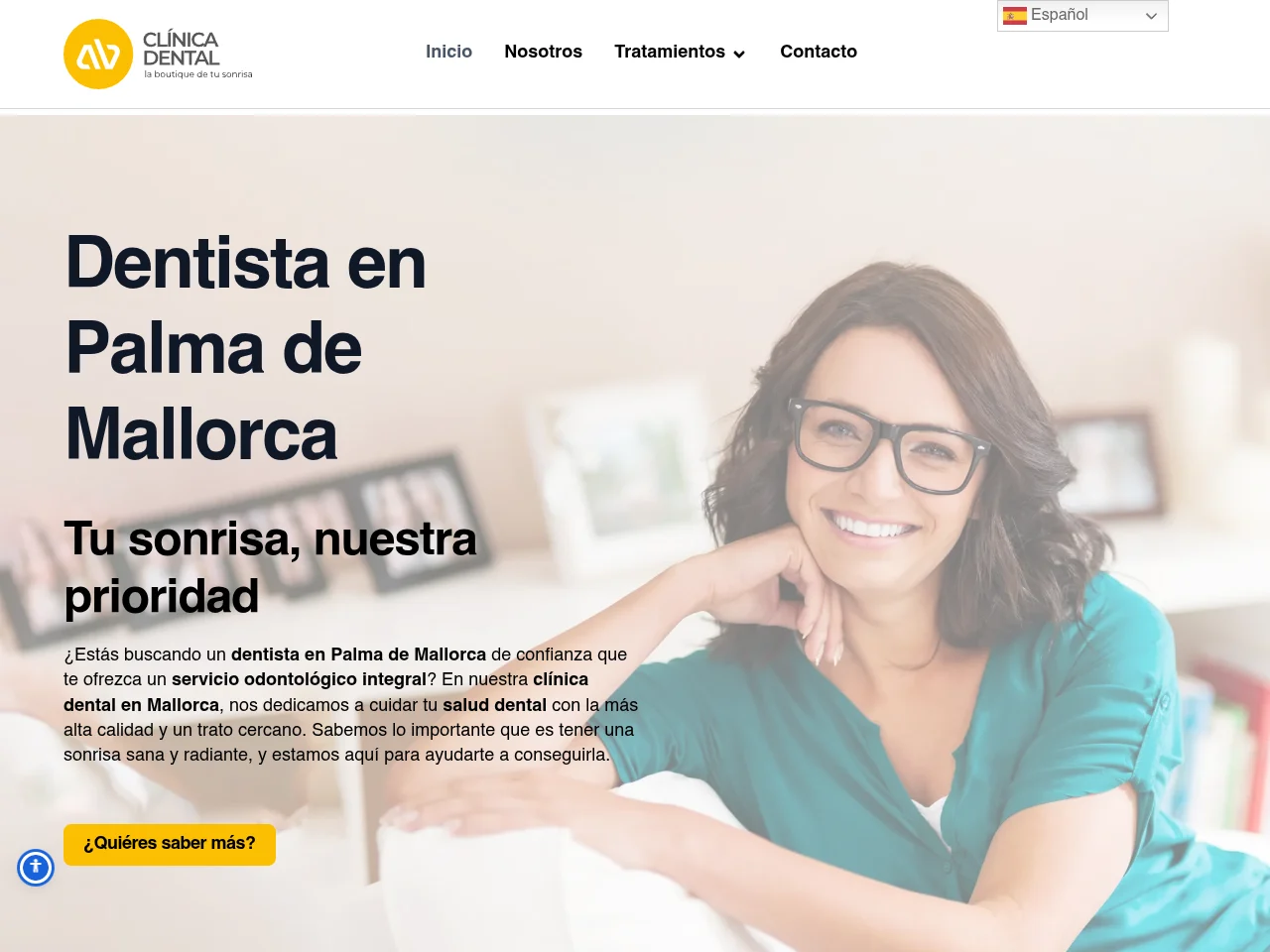 Captura de la web de AB Clínica Dental