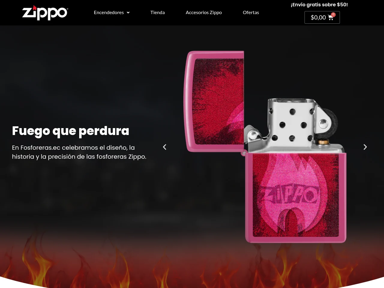 Captura de la web de Fosforeras.ec