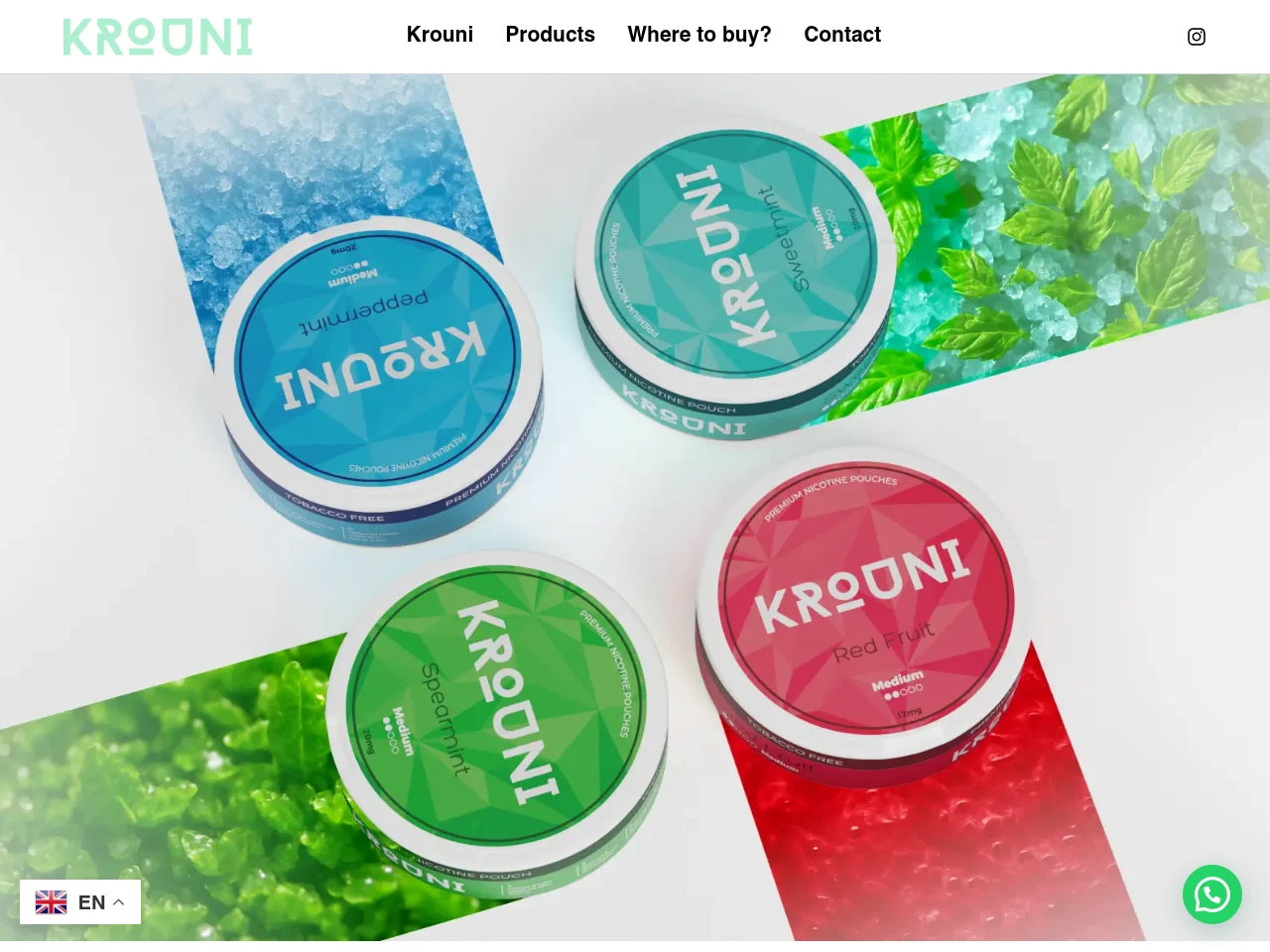 Captura de la web de Krouni Pouches