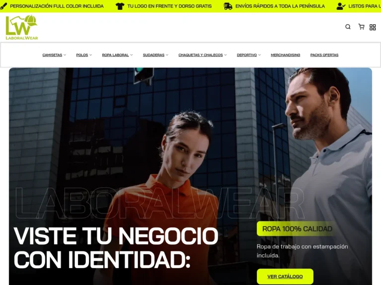 Captura de la web de LaboralWear
