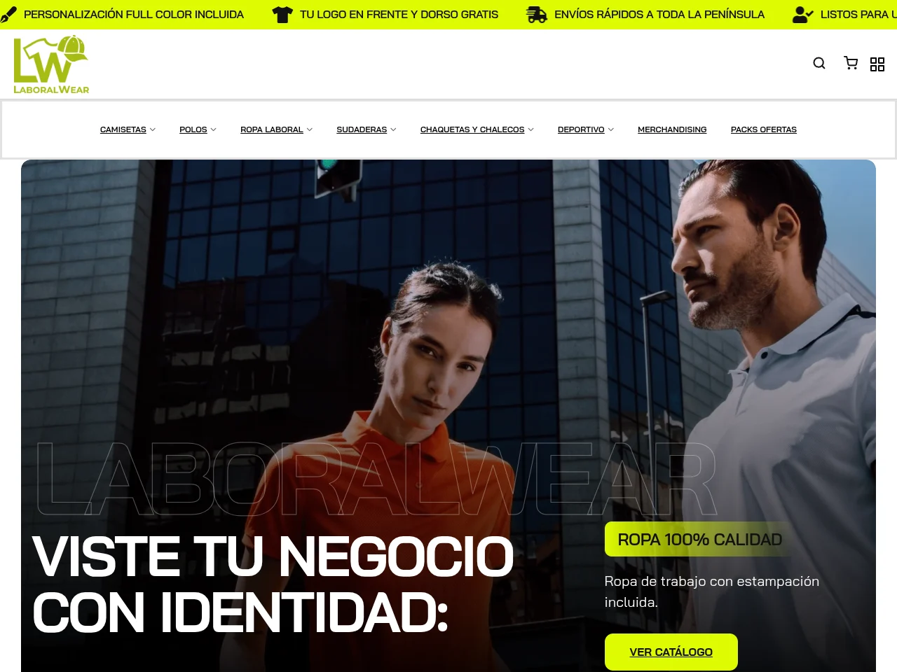 Captura de la web de LaboralWear